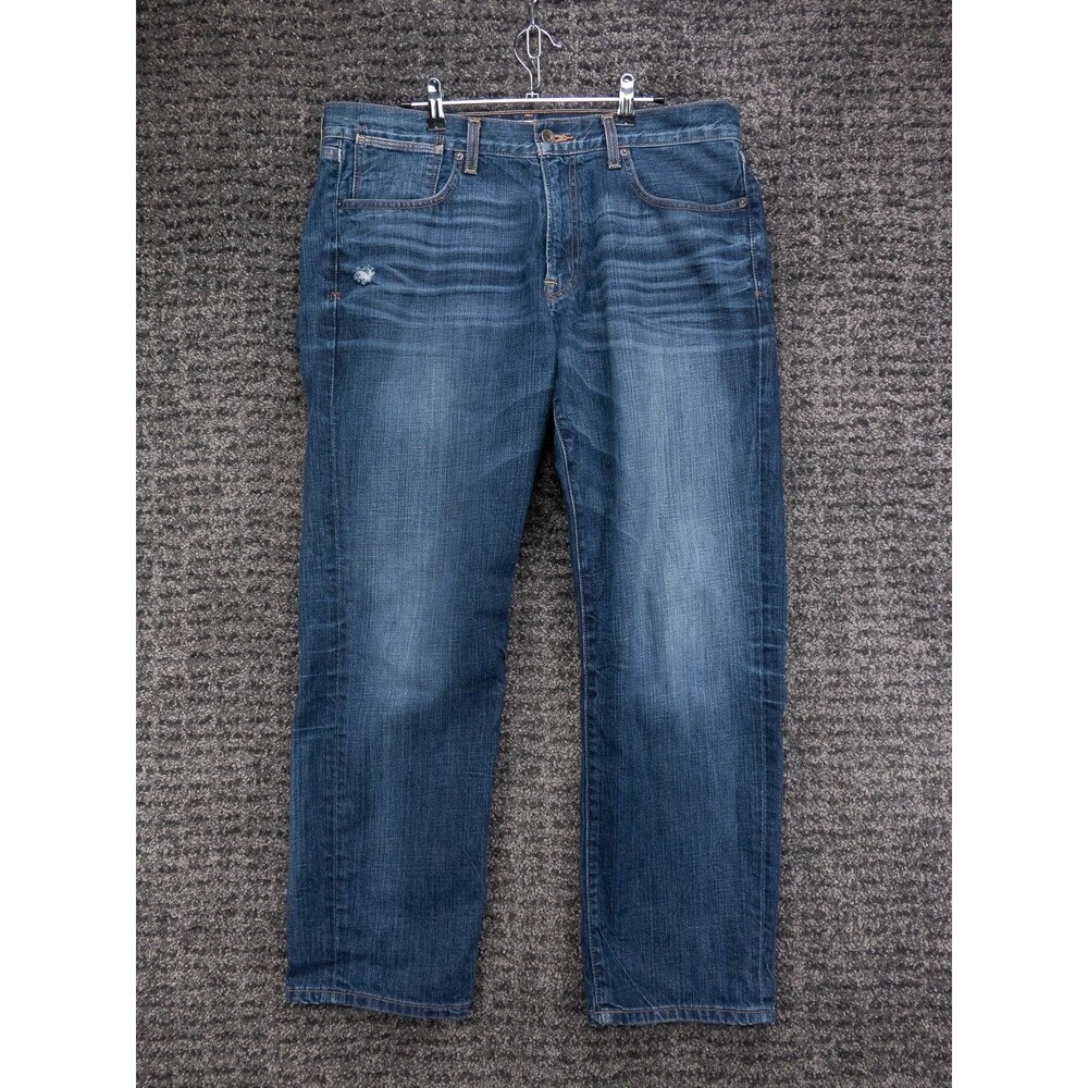 Lucky Brand Jeans Mens 36x30 Blue Steve McQueen American Icons Distressed Denim